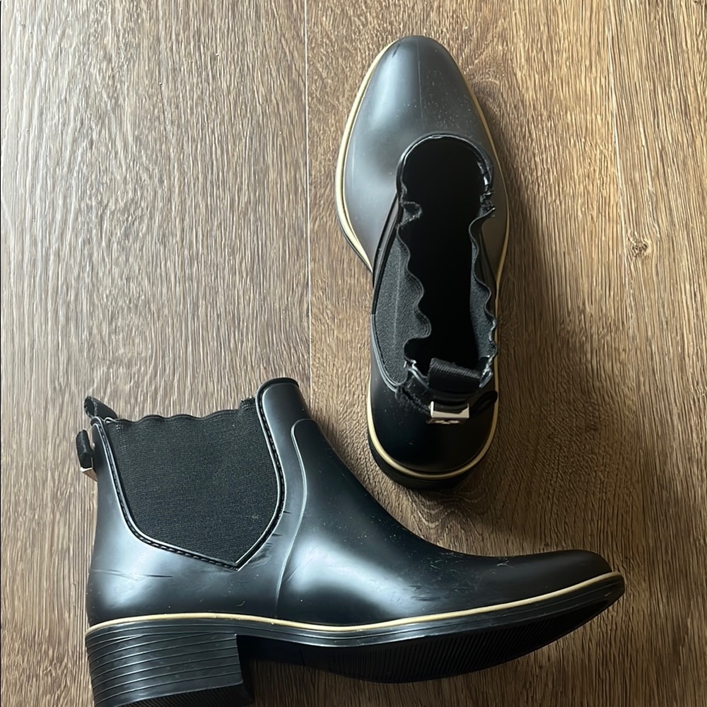 Kate Spade Black Chelsea Boots with Elastic Panels
